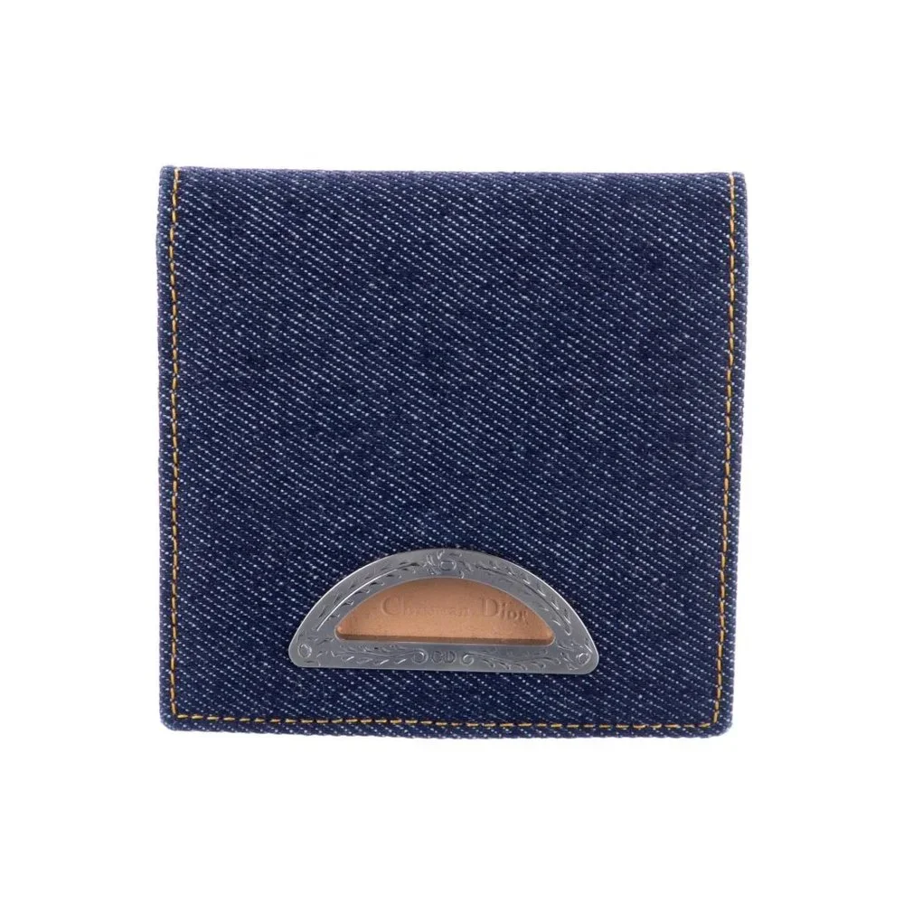 Christian Dior denim & leather 'Malice' wallet